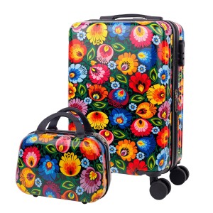 Walizka kabinowa z kuferkiem - łowicka czarna