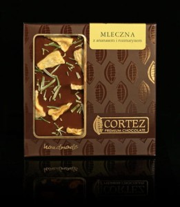 Czekolada mleczna 33,6% z ananasem i rozmarynem 85g