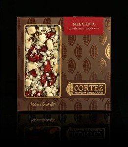 Czekolada ciemna 60% z wiśniami, jabłkami i goździkami 85g